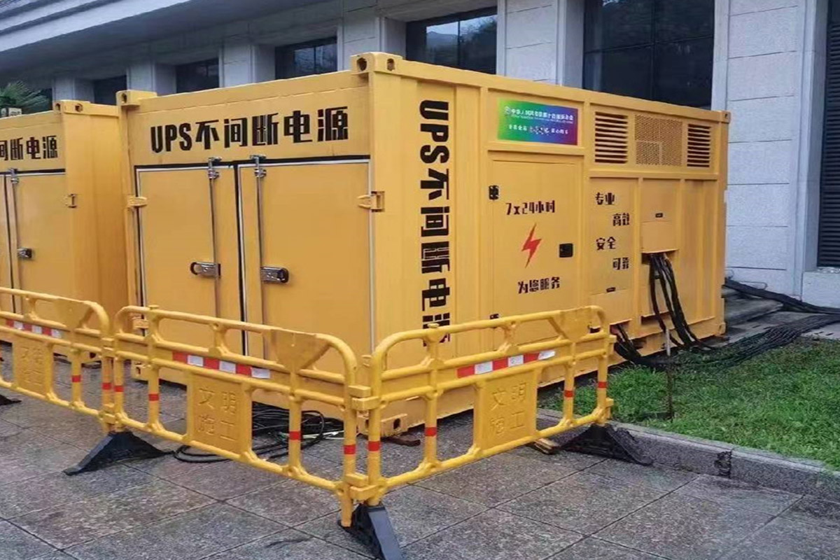 宁海发电机租赁施工现场